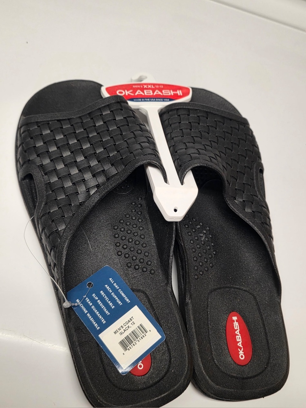 Okabashi Men’s Sandals Coast Black- XXL Size 12 NWT